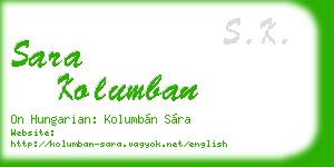 sara kolumban business card